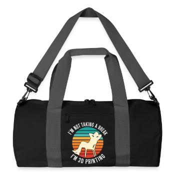 I'm Not Taking a Break I'm 3D Printing Funny - Recycled Duffel Bag - black/graphite grey - Front