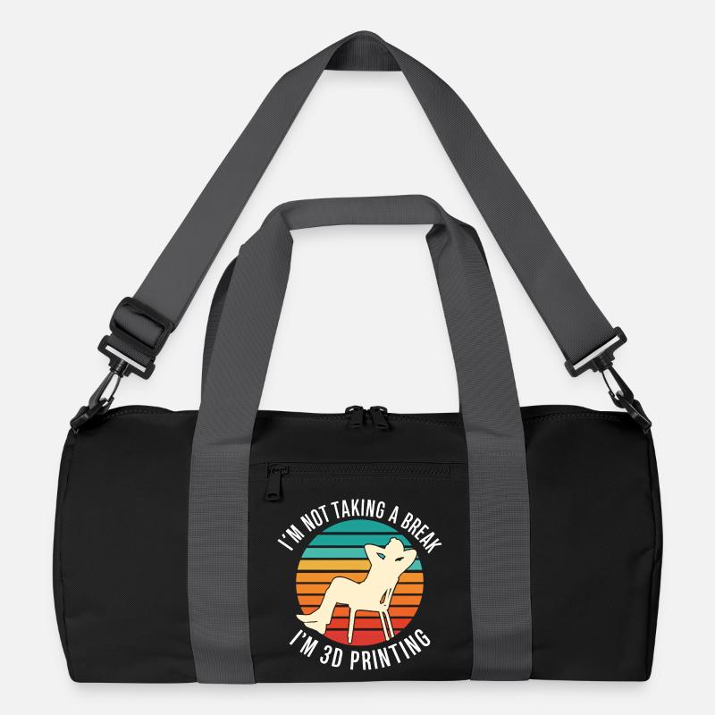 Je ne fais pas de pause, je fais de l’impression 3D, c’est drôle. - Sac de sport recyclé - noir/gris graphite