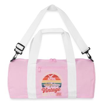 52 Years April 1974 Vintage Retro Gift Anniversair - Recycled Duffel Bag - pink/white - Front