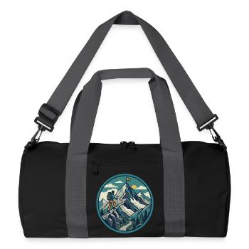 Motif du sommet de l’aventure alpiniste - Sac de sport recyclé - noir/gris graphite - Devant