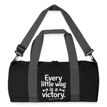 Every Wag Is a Tiny Victory - Recycled Duffel Bag - black/graphite grey - Front