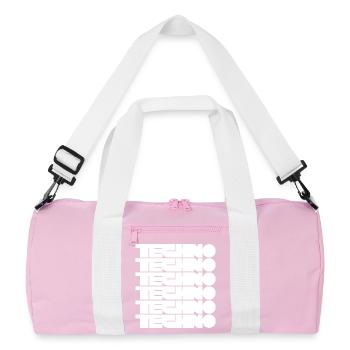 Techno Music Bold Abstract Geometry Logo - Recycelte Duffel Bag - Rosa/Weiß - Vorne