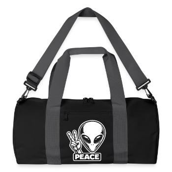 Außerirdischer Alien Peace Frieden auf Erden - Recycelte Duffel Bag - Schwarz/Graphitgrau - Vorne