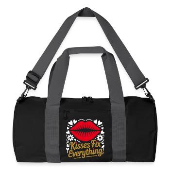 Kisses heal everything - Recycled Duffel Bag - black/graphite grey - Front