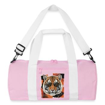 Tiger Sonnenbrille Risographie - Recycelte Duffel Bag - Rosa/Weiß - Vorne