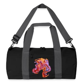 Farbwirbel Neon-Muster - Recycelte Duffel Bag - Schwarz/Graphitgrau - Vorne