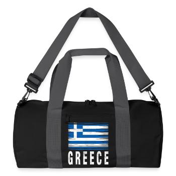 Pinselstrich Flagge Griechenland - Recycelte Duffel Bag - Schwarz/Graphitgrau - Vorne