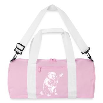 Beaver Guitar Hero - Recycelte Duffel Bag - Rosa/Weiß - Vorne