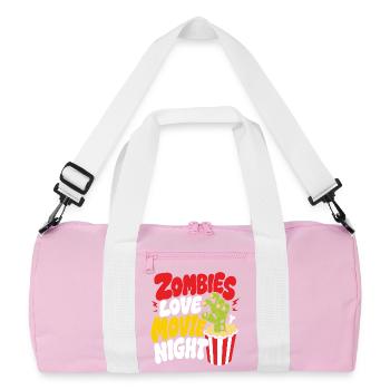Les zombies adorent les soirées cinéma d’horreur - Sac de sport recyclé - rose/blanc - Devant
