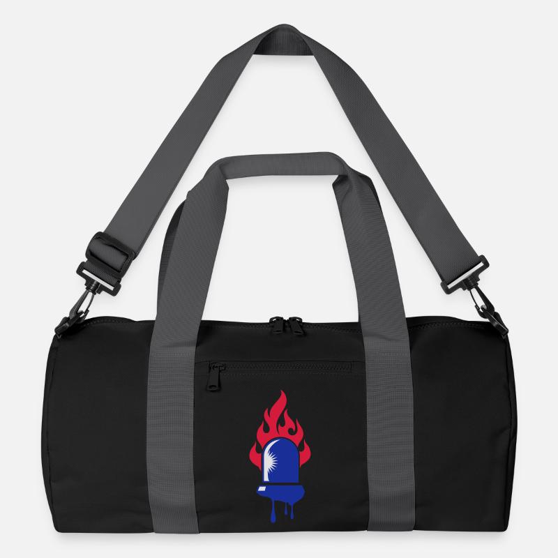 rotating blue beacon light-Fire department Recycled Duffel Bag