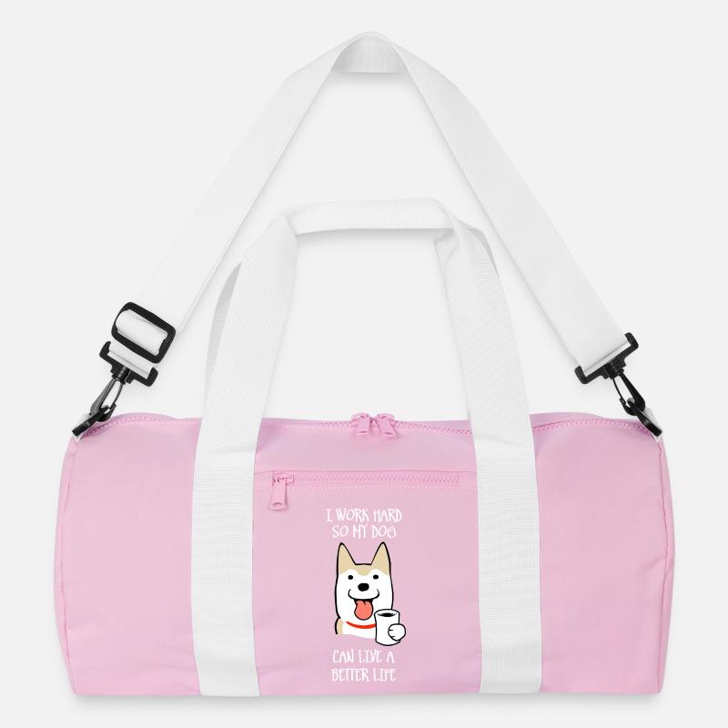 Ich arbeite hart (dunkel) Recycelte Duffel Bag