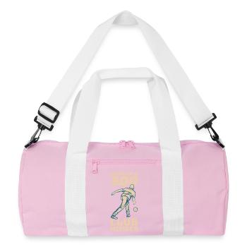 300 points bowling - Recycled Duffel Bag - pink/white - Front