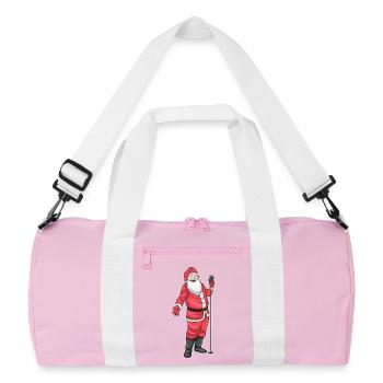 Weihnachtsmann Weihnachten Singen - Recycelte Duffel Bag - Rosa/Weiß - Vorne