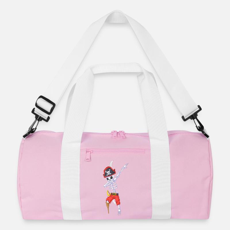 Dabbing Pirate Skeleton Halloween Recycled Duffel Bag