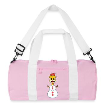 Girafe Noël bonhomme de neige - Sac de sport recyclé - rose/blanc - Devant