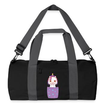 Unicorn Shirt Bag Chest Bag Unicorn Gift - Recycled Duffel Bag - black/graphite grey - Front