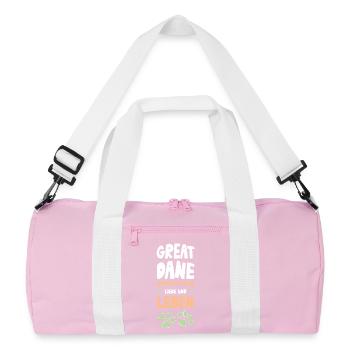 Dogue allemand - Sac de sport recyclé - rose/blanc - Devant