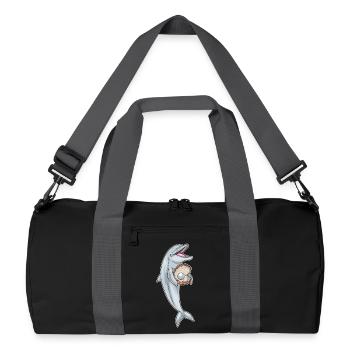Delfin Perle - Recycelte Duffel Bag - Schwarz/Graphitgrau - Vorne