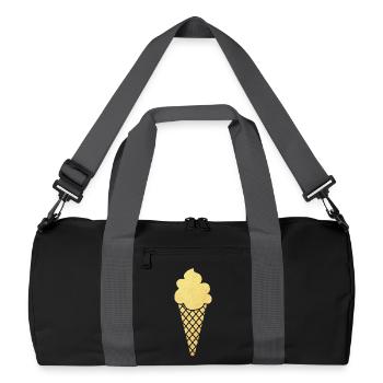 Icecream Eis Gold golden Eiskrem Waffel Luxus - Recycelte Duffel Bag - Schwarz/Graphitgrau - Vorne