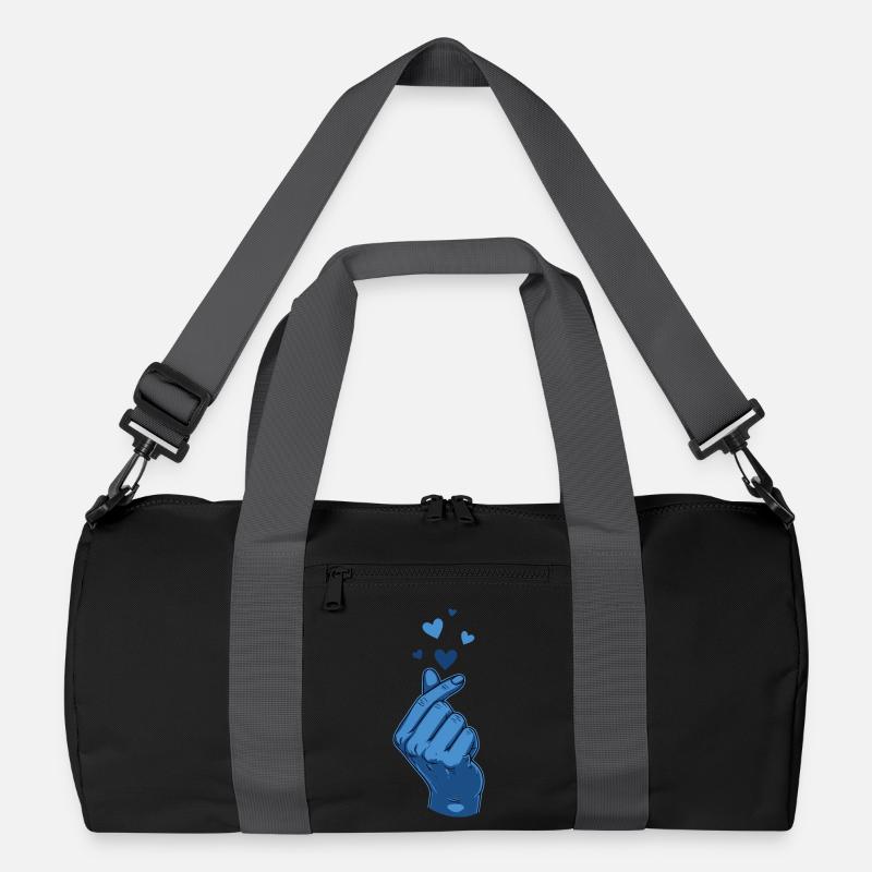 Kpop Musique coréenne Blue Finger Heart Love Sac de sport recyclé