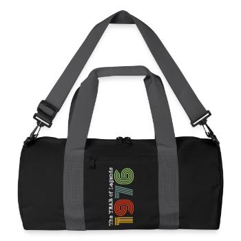 Vintage 1976 - Recycelte Duffel Bag - Schwarz/Graphitgrau - Vorne