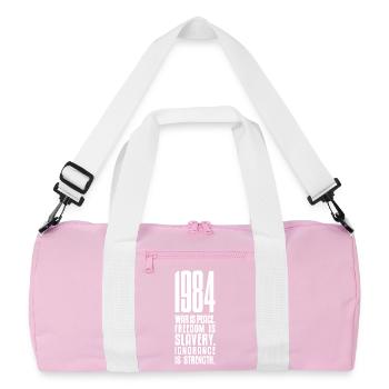 1984 (dark) - Recycled Duffel Bag - pink/white - Front