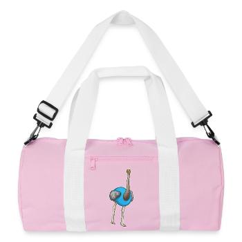 Strauß Jogger Joggen Sport - Recycelte Duffel Bag - Rosa/Weiß - Vorne