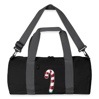 Conception rayée de canne de bonbon - Sac de sport recyclé - noir/gris graphite - Devant