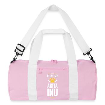 Love for my Akita Inu - Recycled Duffel Bag - pink/white - Front