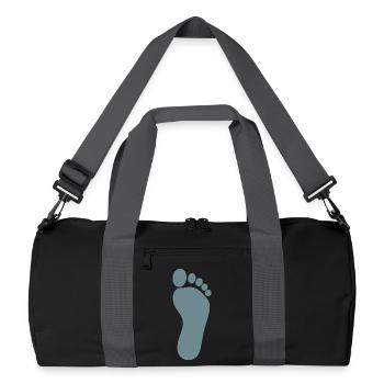 blauer Fuß Füße Fußpflege Podologie  - Recycelte Duffel Bag - Schwarz/Graphitgrau - Vorne
