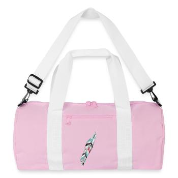 Artful bird feather in ethno style - Recycled Duffel Bag - pink/white - Front