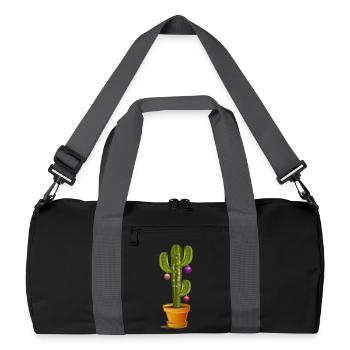 Christmas decorated cactus for Christmas - Recycled Duffel Bag - black/graphite grey - Front