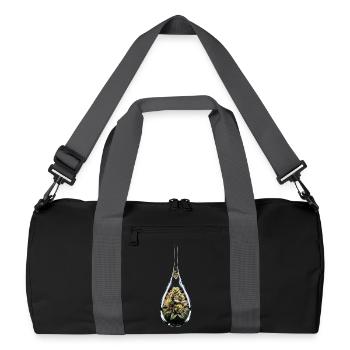 Cannabisbud im Glastropfen - Hanf - Weed - Recycelte Duffel Bag - Schwarz/Graphitgrau - Vorne