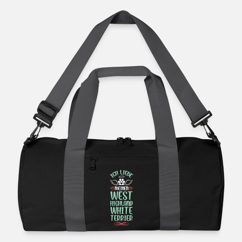 Ich liebe Westie Engelherz Recycelte Duffel Bag