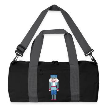 Nutcracker Jeans Christmas Xmas Decoration Wooden Figurine - Recycled Duffel Bag - black/graphite grey - Front