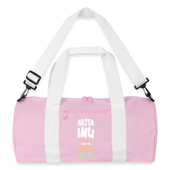 Akita Inu Paws Love Design - Recycled Duffel Bag - pink/white - Front