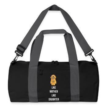 Illustration du duo chien mère-fille - Sac de sport recyclé - noir/gris graphite - Devant
