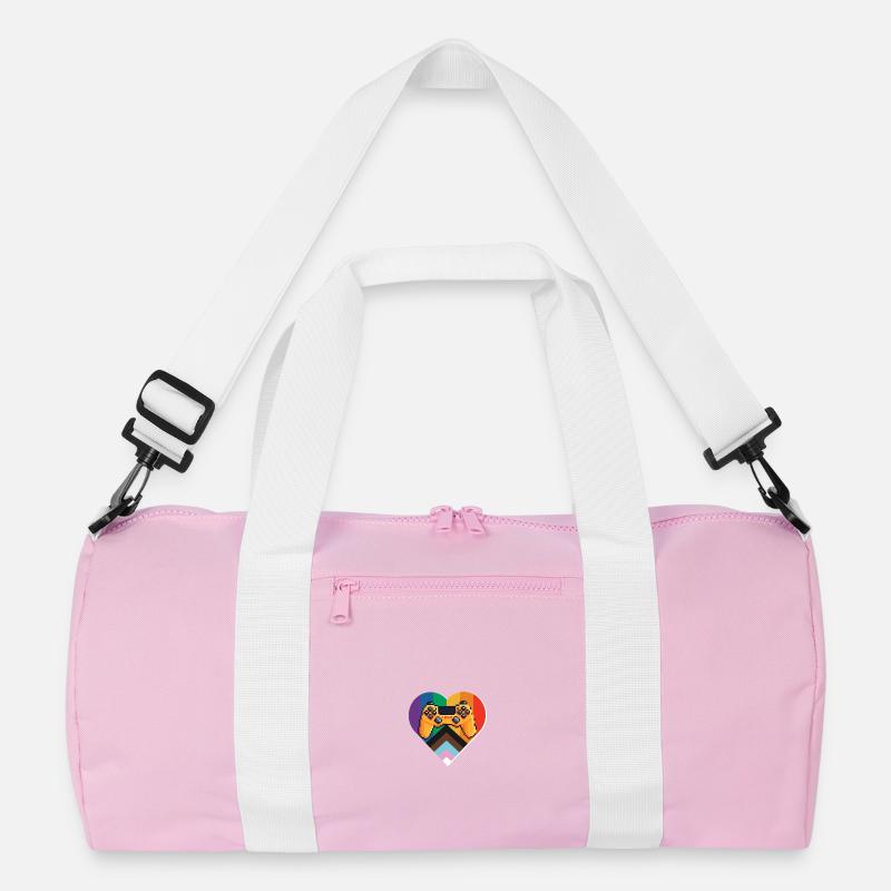 Pixel-Controller Herz im Regenbogen Recycelte Duffel Bag