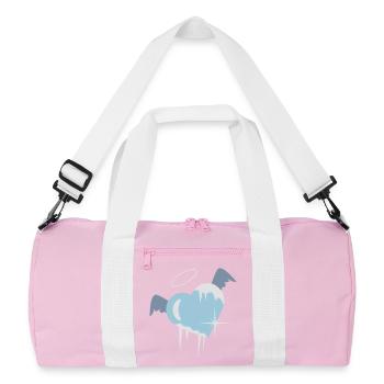 coeur froid avec une auréole, les ailes et glaçons - Sac de sport recyclé - rose/blanc - Devant