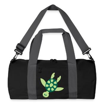 Tortue de mer colorée - Sac de sport recyclé - noir/gris graphite - Devant