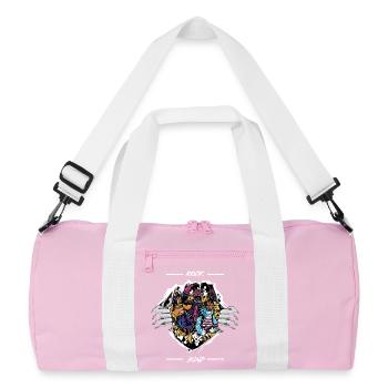 Rock Band - Recycelte Duffel Bag - Rosa/Weiß - Vorne