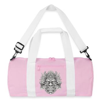 Psychedelic head - Recycled Duffel Bag - pink/white - Front