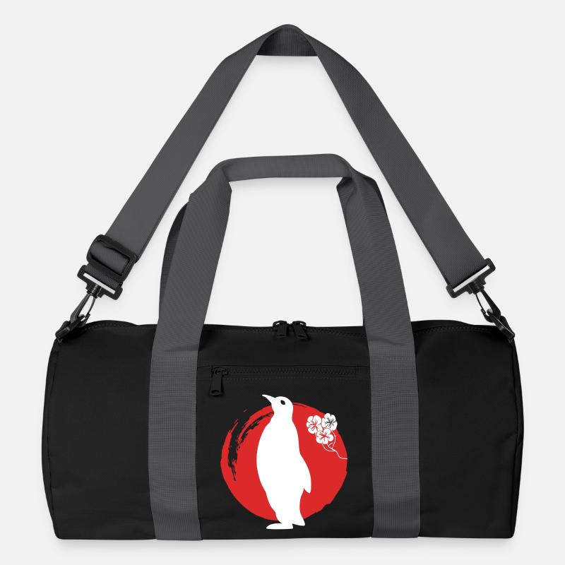 Pinguin Silhouette Japanisch Recycelte Duffel Bag