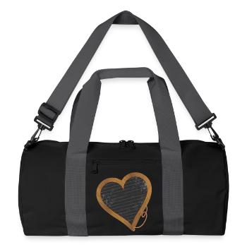 black slate in heart shape for back to school - Recycled Duffel Bag - black/graphite grey - Front