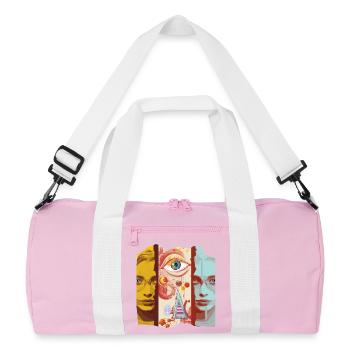 Design d’art moderne - Sac de sport recyclé - rose/blanc - Devant