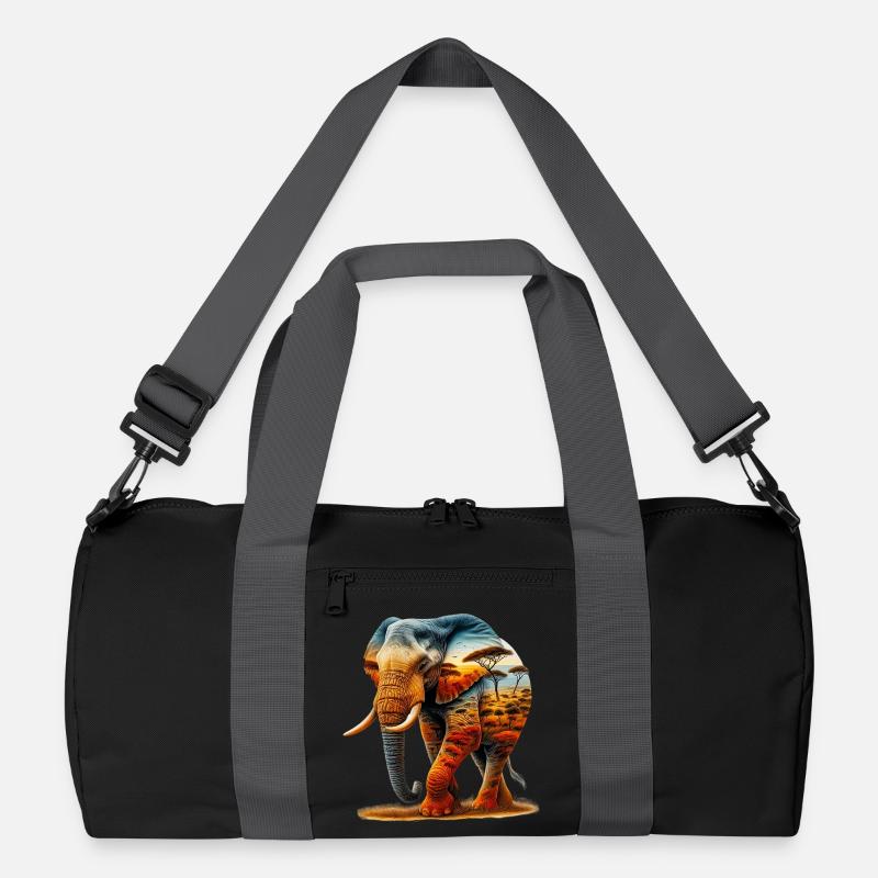 Elefant - Recycelte Duffel Bag - Schwarz/Graphitgrau