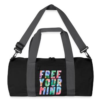 Free your mind - Recycled Duffel Bag - black/graphite grey - Front