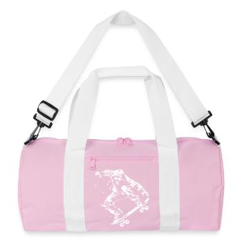 Skateboarder Cartoon Look - Recycled Duffel Bag - pink/white - Front