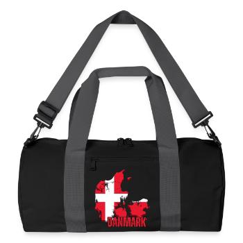 Danish pride, flag of Denmark - Recycled Duffel Bag - black/graphite grey - Front