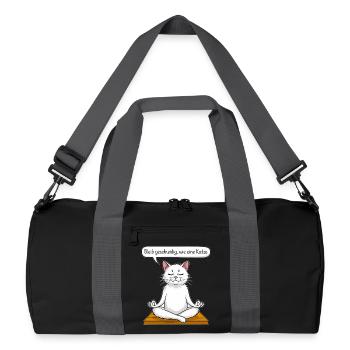 Cat Meditation - Recycled Duffel Bag - black/graphite grey - Front